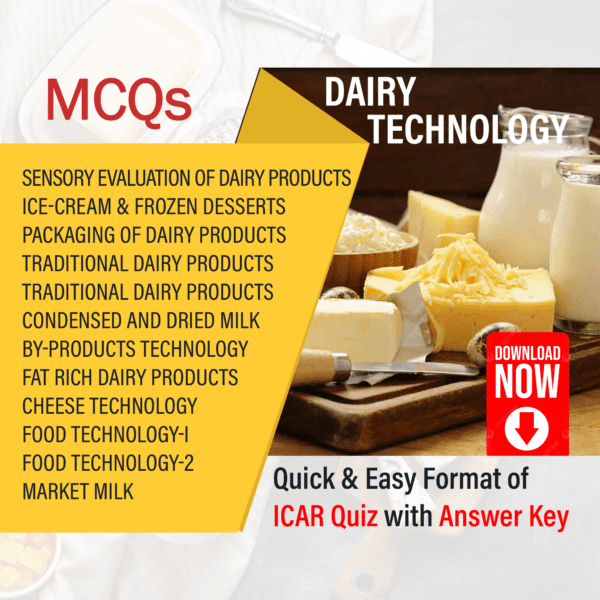 ICAR eCourse Dairy Technology MCQs